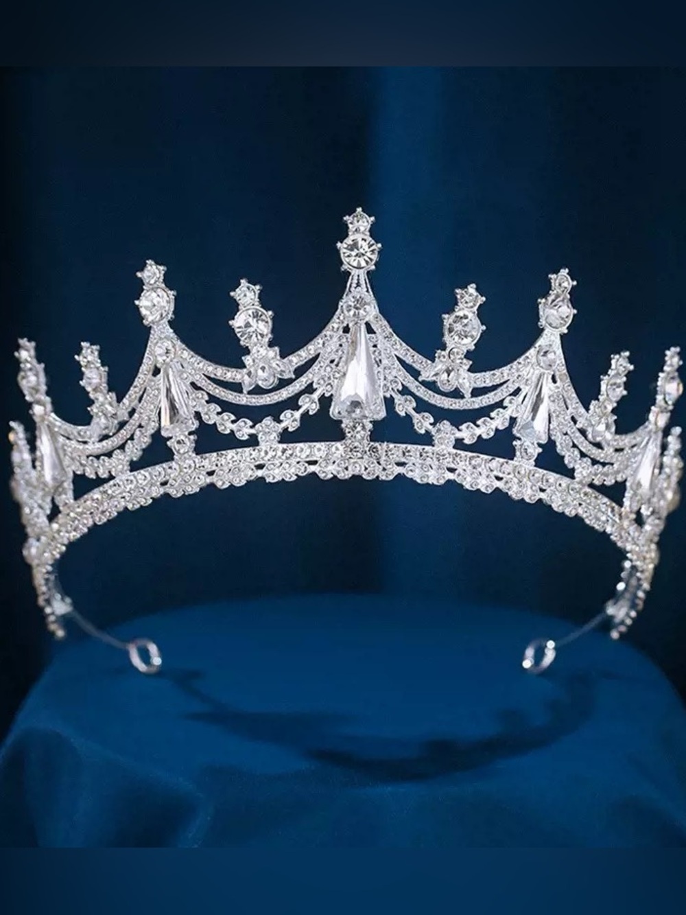 Crystal Bridal Tiara Crown - Silver Rhinestone Headpiece